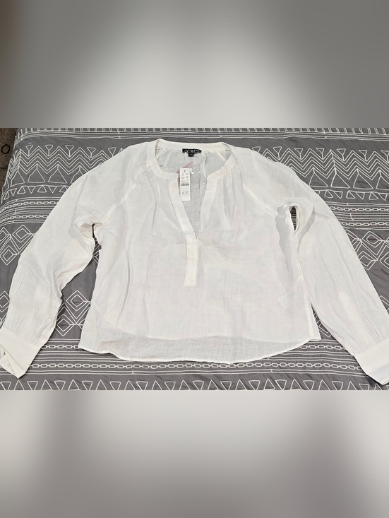 J. Crew Tops - J.Crew White Linen Cabana Top Size Small